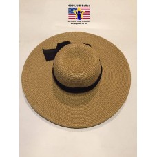 New Mujer&apos;s Crushable Packable Wide Brim Straw Floppy Hat SPF50 Beach Cap Visor  eb-85434146